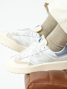 New Balance CT302 White/Navy Sneakers with Cream Soles size 7.5